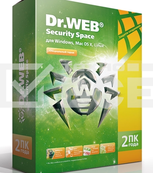 Программное обеспечение DR.WEB Security Space 2 ПК/2 года (BHW-B-24M-2-A3)