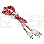 Кабель USB ACD-Titan MicroUSB ~ USB-A Нейлон, 1м, красно-черный (ACD-U927-M1R), фото2