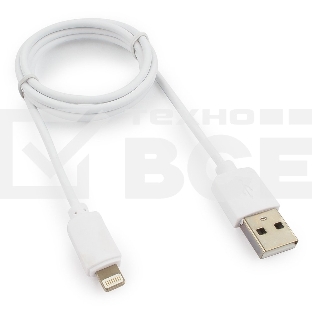 Кабель USB Гарнизон GCC-USB2-AP2-1M-W AM/Lightning, для iPhone5/6/7, IPod, IPad, 1м, белый, пакет