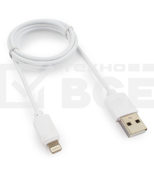 Кабель USB Гарнизон GCC-USB2-AP2-1M-W AM/Lightning, для iPhone5/6/7, IPod, IPad, 1м, белый, пакет