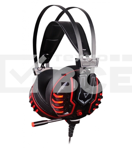 Гарнитура Bloody M615 чёрный, проводная, 3.5 мм, подсветка