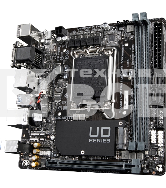 Материнская плата Gigabyte H610I DDR4, LGA 1700, Intel H610, 2xDDR4, 4xSATA, 1xM.2, 1xPCIe 4.0 x16, 1xHDMI, 1xVGA, 2xDP, 1x 1Gb LAN, 2xUSB-A 3.2 Gen 1, 4xUSB-A 2.0, 3x 3.5 мм, 7.1, Mini-ITX