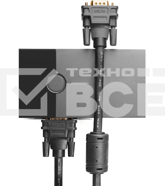 Кабель Greenconnect SVGA 7.0м чёрный, позолоченные контакты, ферритовые кольца, OD8.0mm. 15M / 15M Premium GCR-VM2VM2-7.0m, 28/28 AWG, двойной экран