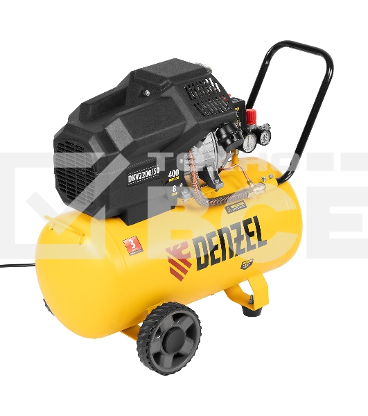 Компрессор воздушный DKV2200/50,Х-PRO  2,2 кВт, 400 л/мин, 50 л Denzel