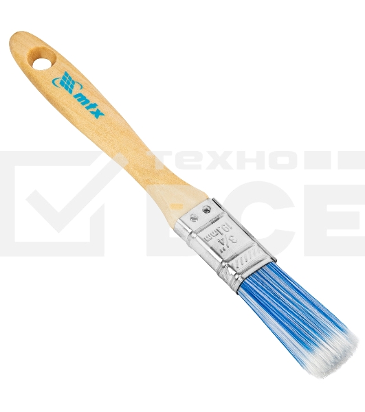 Кисть плоская 'Евро' 3/4', искусственная щетина, деревянная рукоятка MTX 83068