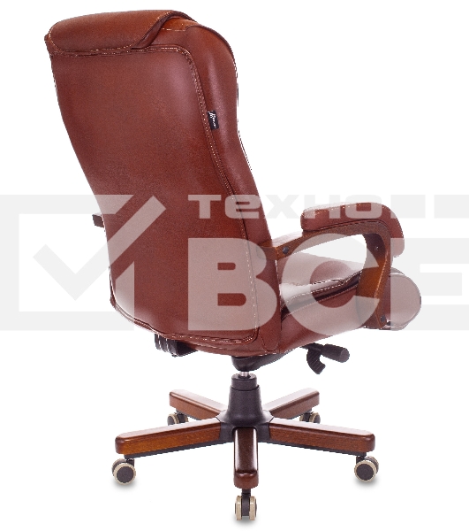 Кресло руководителя Бюрократ T-9926WALNUT светло-коричневый Leather Eichel, кожа, крестовина металл/дерево
