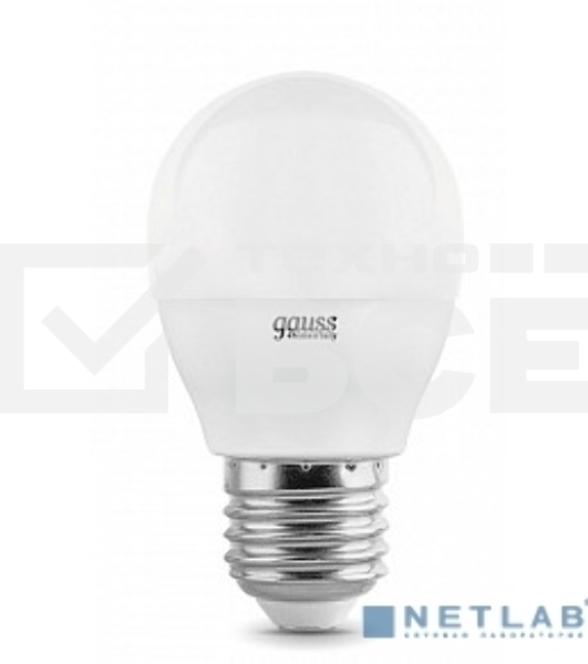 Светодиодная лампа LED GAUSS 53220 Elementary Шар 10W E27 920lm 4100K 1/10/100 0