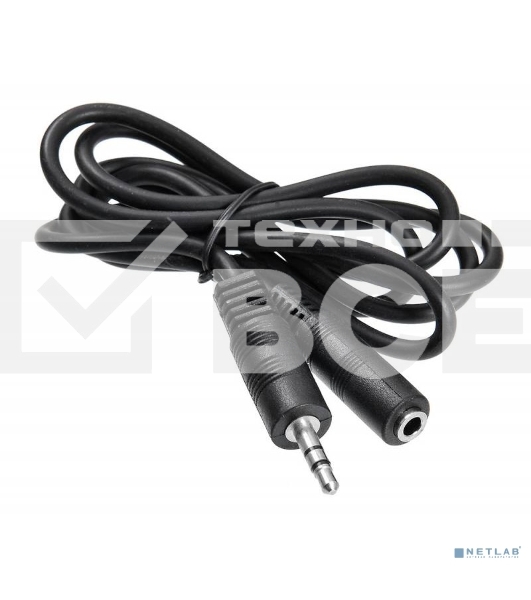 Кабель-удлинитель аудио Buro BAAC003-1 Jack 3.5 (m)/Jack 3.5 (f) 1м. черный
