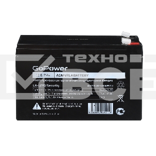 Аккумулятор свинцово-кислотный GoPower LA-1270/security 12V 7Ah клеммы T1/ F1 (1/5)