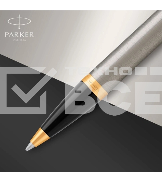 Ручка шариковая Parker IM Core K321 (CW1931670) Brushed Metal GT M син. черн. подар.кор.