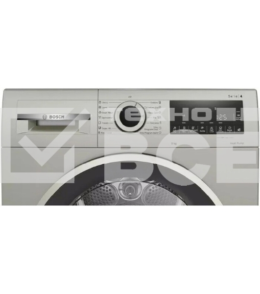 Сушильная машина Bosch WQG1420XME серый, 9 кг, сушка - конденсационная, программ - 15, 59.8 x 84.2 x 64.8 см