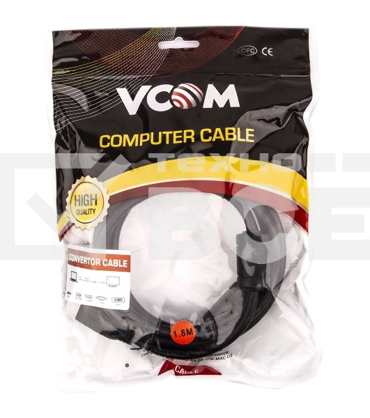 Кабель HDMI AM/DVI(24+1)M, 1.8м, CU, 1080P@60Hz, 2F, VCOM <CG484GD-1.8M>