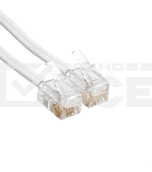 Патч-корд телефонный ExeGate TC4P4C-4M-W (шнур для телефонной трубки, витой, RJ-10 (4P-4C), 4м, белый)