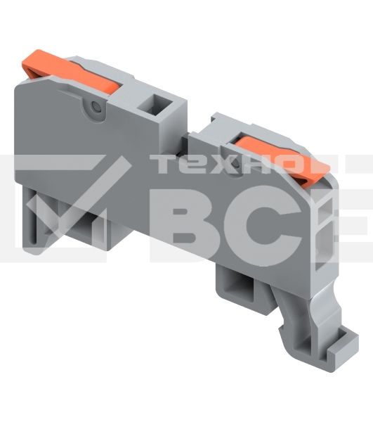 Клемма СМК Rexant 222-221D/222-2411 (аналог 222-4111D) проходная 1-полюсная на DIN-рейку (0,2-2,5 мм²) серый (60 шт./уп.)