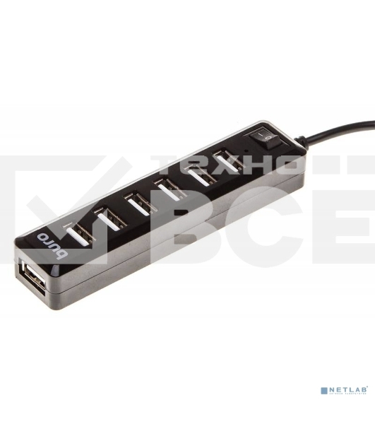 Разветвитель USB 2.0 Buro BU-HUB7-1.0-U2.0 7порт. черный