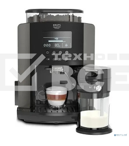 Кофемашина Krups Arabica Latte EA819E10 1450Вт черный/коричневый