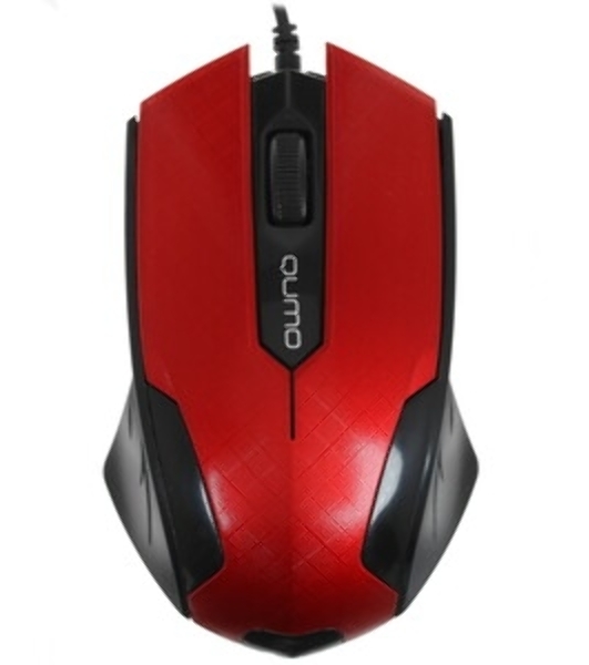 Мышь проводная Qumo Office M14 красный, 1000 dpi, USB, кнопки - 3