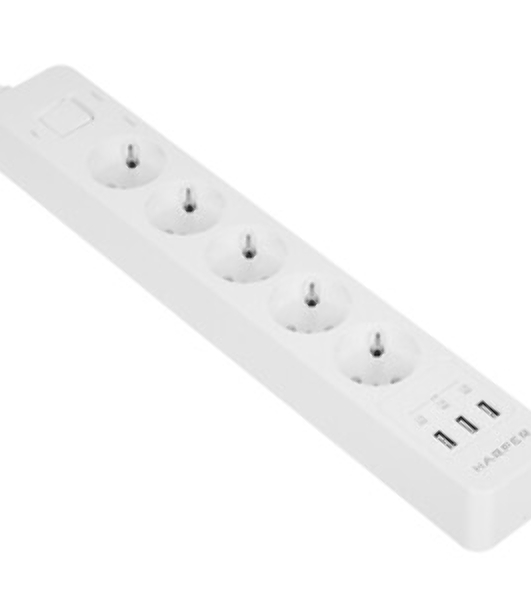 Удлинитель с USB зарядкой Harper UCH-510 White