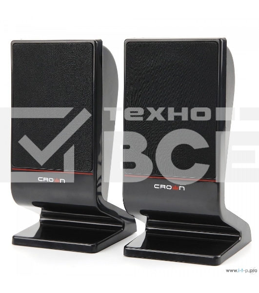 Колонки CROWN CMS-601 (USB, 6W; управление громкостью, разъём для наушников, кнопка включения, Длина кабеля между колонками 1м;Длина аудио-кабеля и питания 2м.)