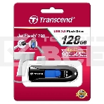 Флешка USB Transcend JetFlash 790 (TS128GJF790K), 128Gb, USB 3.0, R/W 90/40, черный/синий, фото6