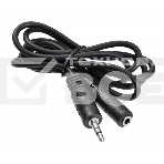 Кабель-удлинитель аудио Buro BAAC003-1 Jack 3.5 (m)/Jack 3.5 (f) 1м. черный, фото 1