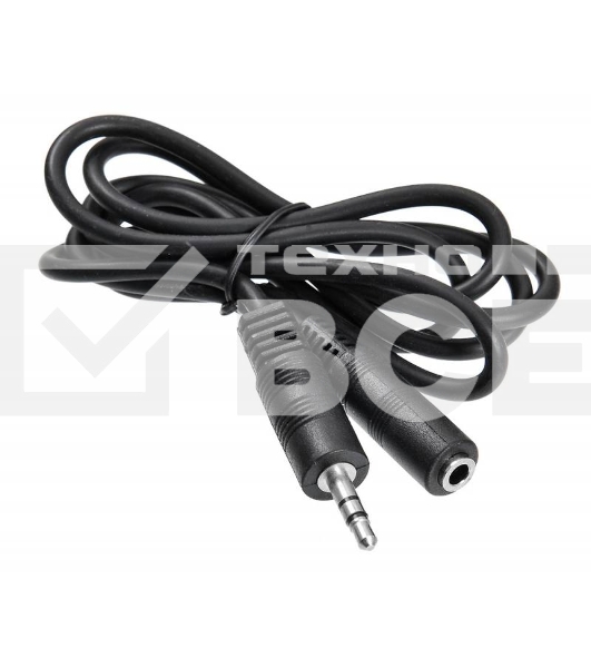 Кабель-удлинитель аудио Buro BAAC003-1 Jack 3.5 (m)/Jack 3.5 (f) 1м. черный