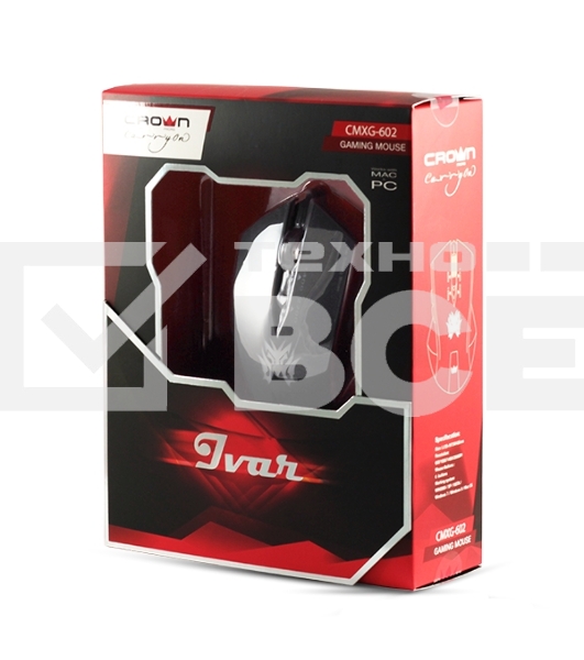 Мышь проводная Crown Gaming CMXG-602 черный, 2200 dpi, USB, кнопки - 6