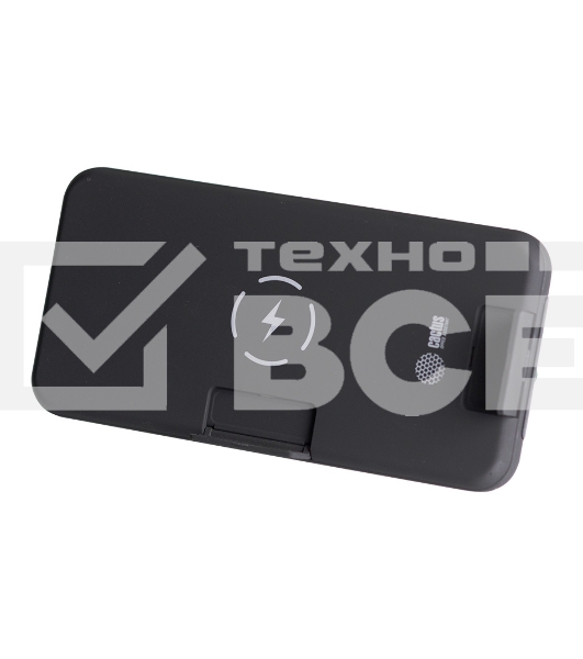 Портативный аккумулятор Cactus CS-PBFSQT-10000 Li-Pol 10000mAh 3A+3A черный 1xUSB беспроводная зарядка