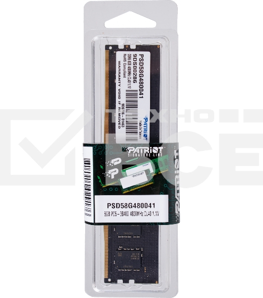 Оперативная память Patriot Signature, DDR5, 8GB (1x8 GB), 4800 MHz, CL40