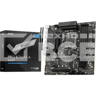 Материнская плата MSI PRO B760M-A WIFI, LGA 1700, Intel B760, 4xDDR5, 4xSATA, 2xM.2, 1xPCI-E 4.0 x16, 1xPCI-E 4.0 x4, 2xHDMI, 2xDP, 1x2.5Gb LAN, 2xUSB-A 2.0, 2xUSB 3.2 Gen 1, 2xUSB 3.2 Gen 2, 3x3.5 мм, 7.1, Micro-ATX