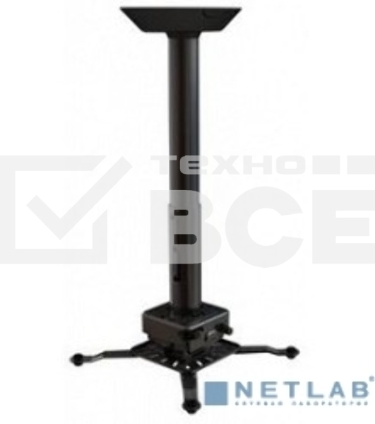 Крепеж Wize PRG24A Универсальное потолочный комплект Wize PRG24A, состоящий из крепления+штанги 46-61 см +площадки к потолку для проектора, наклон +/- 15°, поворот +/- 8°, вращение 360°, до 32 кг, черный