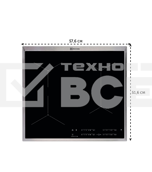 Индукционная варочная поверхность Electrolux EIT60443X черный