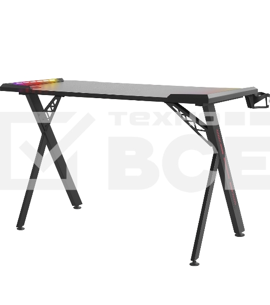 Стол игровой Defender Gamer RGB,подвес круж+гарн.,черн,120