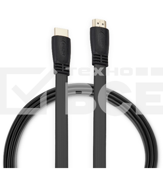 Кабель аудио-видео Buro BU-HDMI-FLAT-v1.4-1.5m HDMI (m)/HDMI (m) 1.5м. позолоч.конт. черный
