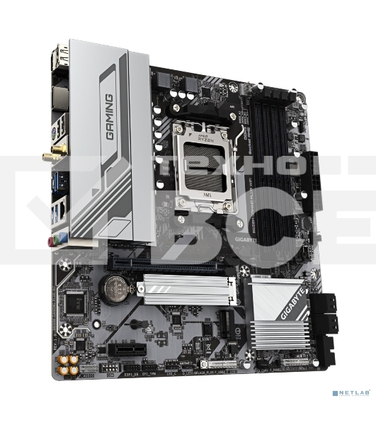 Материнская плата Gigabyte B650M GAMING PLUS WIFI, AM4, AMD B650, 4xDDR5, 4xSATA, 2xM.2, 1xPCIe 4.0 x16, 1xPCIe 3.0 x1, 2xDP, 1xHDMI, 1x2.5Gb LAN, Wi-Fi 6E, Bluetooth 5.3, 1xUSB-C 5Gbps, 5xUSB-A 5Gbps, 6xUSB-A 2.0, 3x3.5 мм, 7.1, mATX