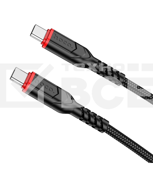 Кабель USB2.0 Hoco Type-C/Type-C, 3А, 60Вт, X59, 1м, черный, коробка