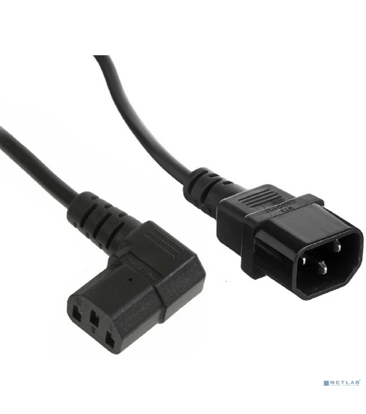 Кабель питания ExeGate Power EC-1P (C13 угловой->C14, VDE-250V-3*1.0мм2, медь, черный, 16A, 1 м)