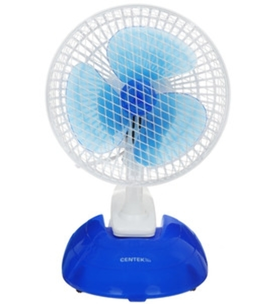 Вентилятор Centek CT-5003 синий/белый, настольный, 20 Вт, 2 скорости, 15 см