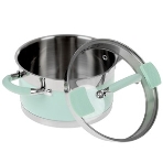 Кастрюля LARA LR02-541 MINT 18x10 см, 2,4 л, носик, индукционное дно, крышка с бортом, полипропилен, силикон, нержавеющая сталь, фото9
