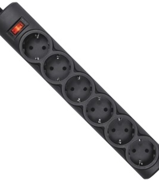 Сетевой фильтр Defender DFS 153 3 м, черный, 6 розеток