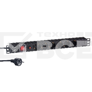 Блок розеток горизонтальный ExeGate ServerPro PDU-19H606 Al-6S-EU2-SW-O, 19