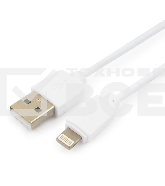 Кабель USB Гарнизон GCC-USB2-AP2-1M-W AM/Lightning, для iPhone5/6/7, IPod, IPad, 1м, белый, пакет