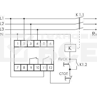Реле напряжения CP-731 (трехфазный; микропроцессорный; контроль верхнего и нижнего значений напряжения; контроль ассиметрии; чередования фаз; монтаж на DIN-рейке 35мм 3х400/230+N 2х8А 1Z 1R IP20) F&F EA04.009.005