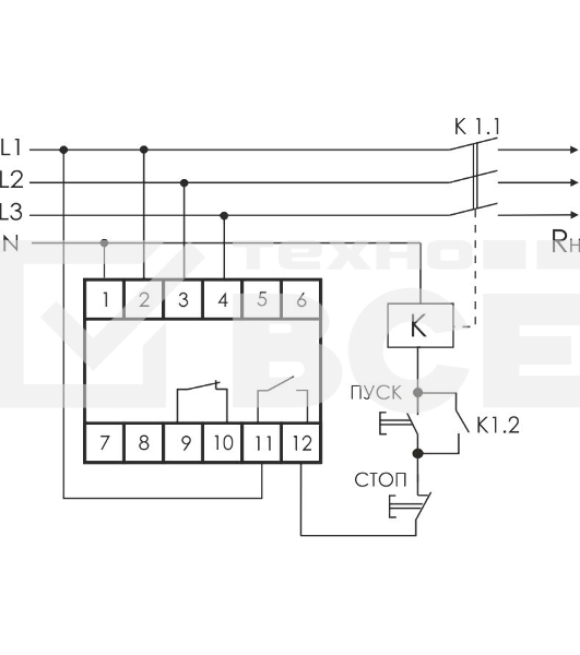 Реле напряжения CP-731 (трехфазный; микропроцессорный; контроль верхнего и нижнего значений напряжения; контроль ассиметрии; чередования фаз; монтаж на DIN-рейке 35мм 3х400/230+N 2х8А 1Z 1R IP20) F&F EA04.009.005