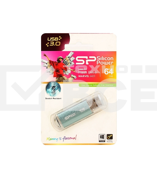 Флеш диск Silicon Power 64Gb Marvel M01 SP064GBUF3M01V1B USB3.0 синий