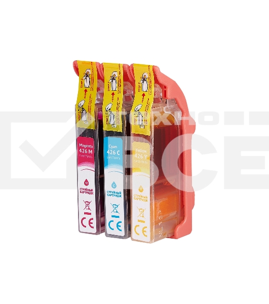 Набор струйных картриджей Sakura 4557B006 (426 C/M/Y) для Canon, мультипак, 800/650/720 к.