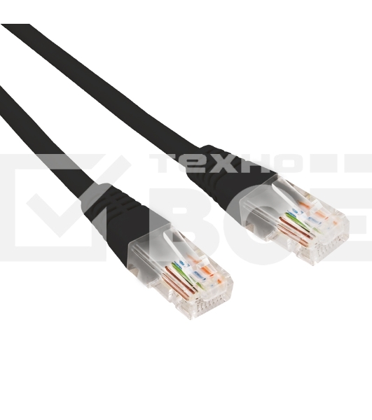 Патч-корд U/UTP REXANT категория 6, RJ45-RJ45, неэкранированный, 26AWG, LSZH, черный, 3 м