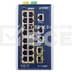 Индустриальный PoE коммутатор IGS-20160HPT для монтажа в DIN-рейку IP30 Industrial L2+/L4 16-Port 1000T 802.3at PoE+ 2-Port 1000T + 2-port 100/1000X SFP Full Managed Switch (-40 to 75 C, dual redundant power input on 48~56VDC terminal block, DIDO, ERPS Ri, фото3