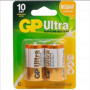Батарея GP Ultra Alkaline 14AU LR14 C (2шт)