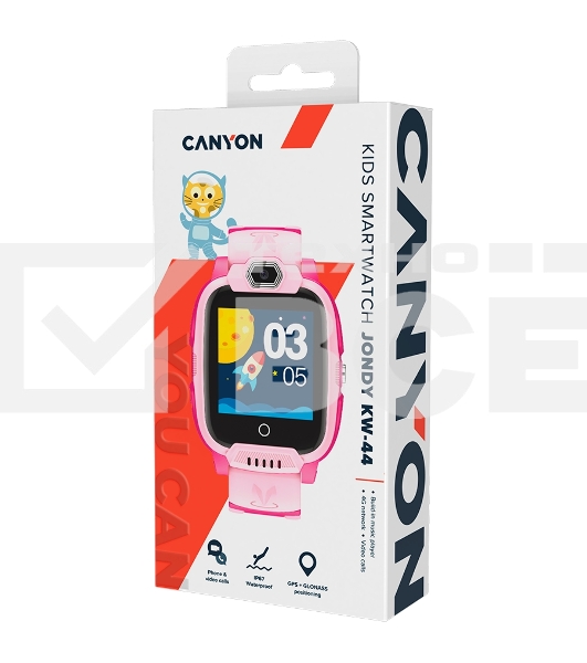 Смарт-часы CANYON Jondy KW-44, 1.44''IPS 240*240, ASR3603S, Nano SIM, 192+128MB+512MB TF Card  розовый